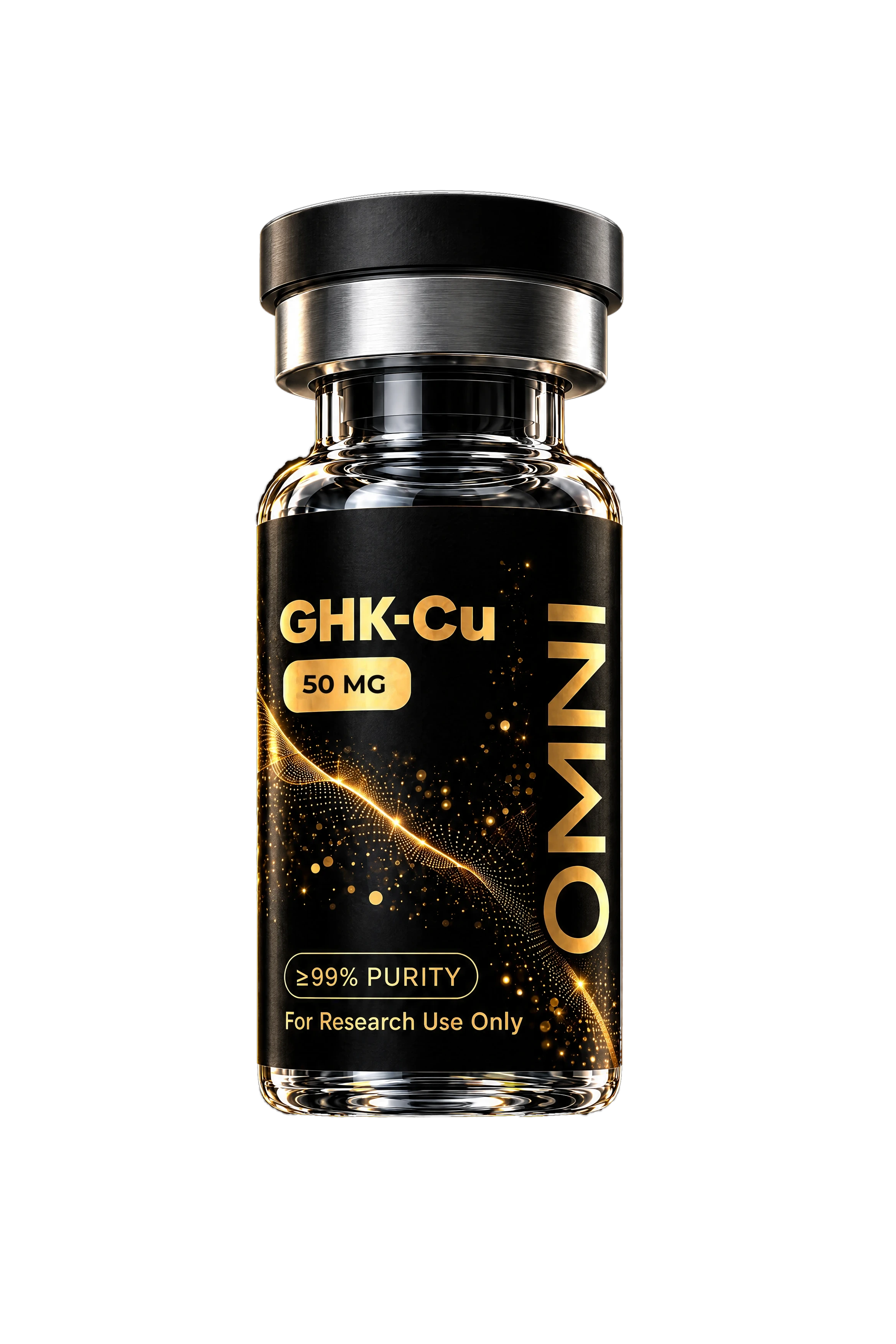 Omni Research GHK-Cu 50 mg vial with black and gold label